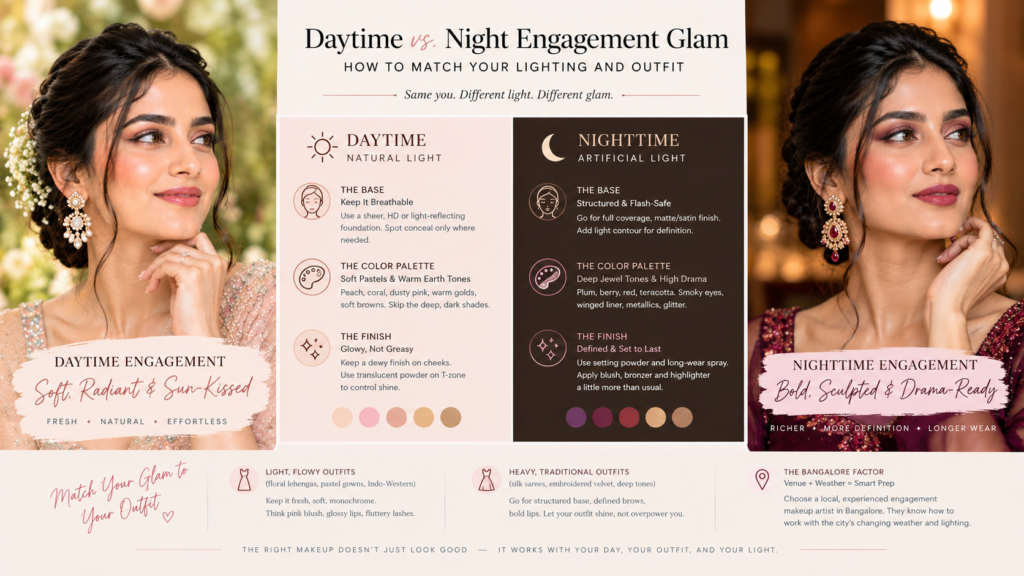 Daytime vs. Night Engagement Glam How to Match Your Lighting and Outfit