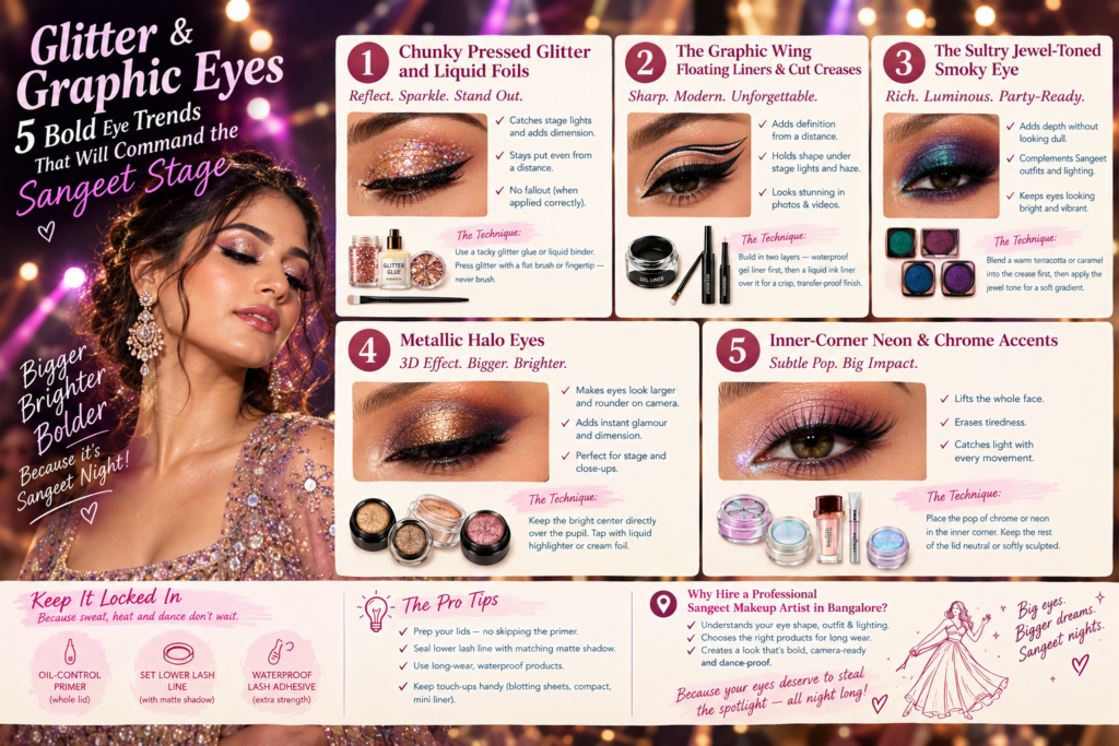 Glitter & Graphic Eyes 5 Bold Eye Trends That Will Command the Sangeet Stage