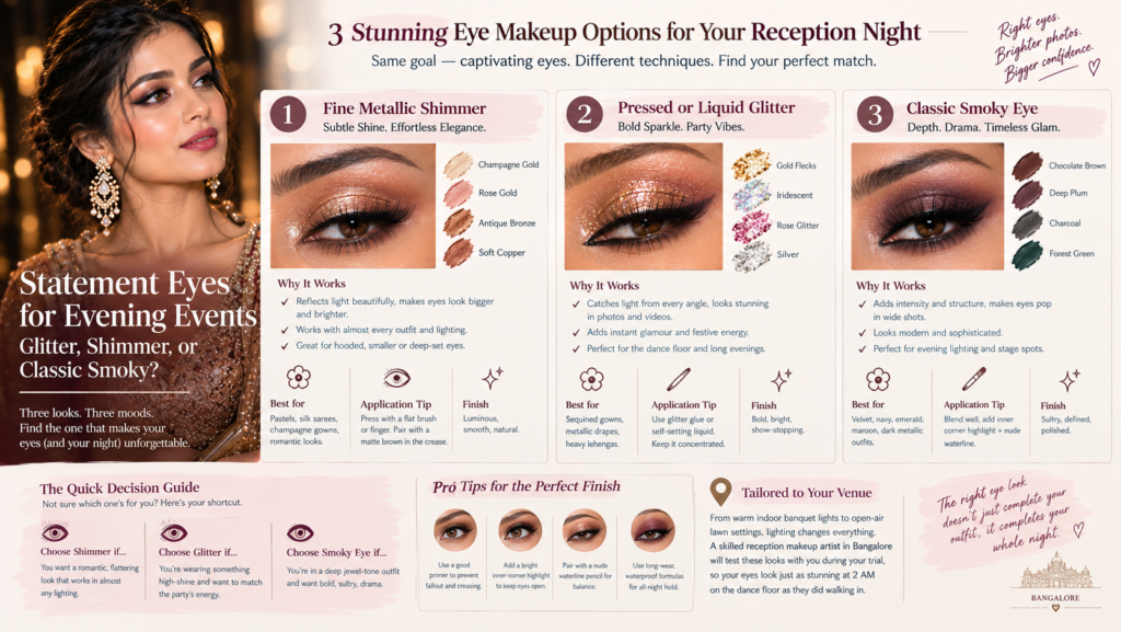 Statement Eyes for Evening Events Glitter, Shimmer, or Classic Smoky