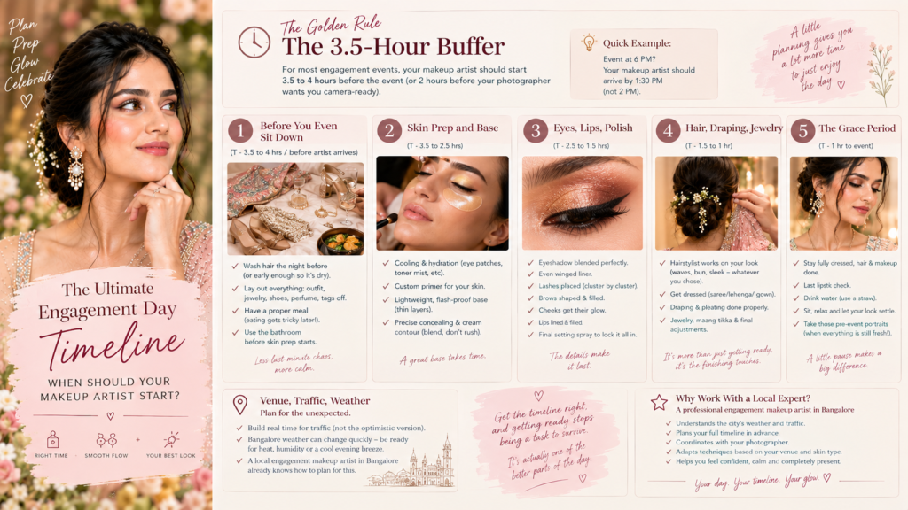 The Ultimate Engagement Day Timeline When Should Your Makeup Artist Start