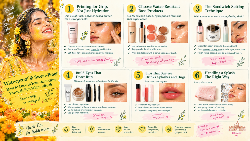 Waterproof & Sweat-Proof How to Lock In Your Haldi Glam Through Fun Water Rituals